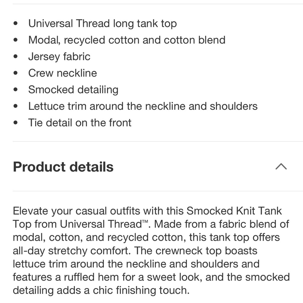 Universal Thread smoked knit tank top - Picture 5 of 6
